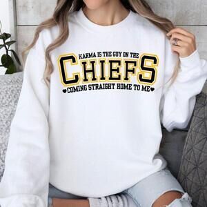 Karma Is The Guy On The Chiefs Graphic Crewneck Sweatshirt